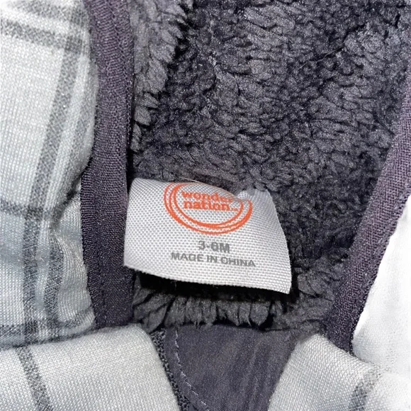 Gymboree Infant Bunting Snowsuit Boys 3/6 Months Grey Fleece Lined Zippered Warm - Picture 3 of 6